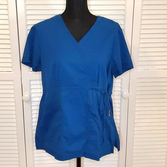 koi Tops - KOI Carribean Blue Scrub Top